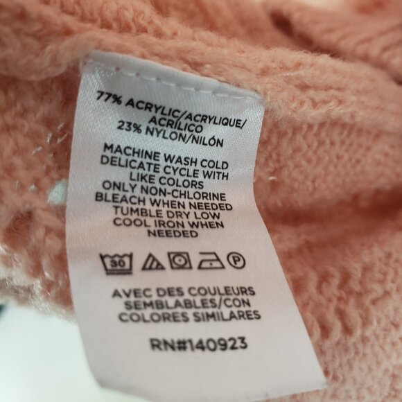 LOFT Pointelle Open Knit Pullover Sweater XL Scallop Trim Coquette Blush Pink - Picture 7 of 7